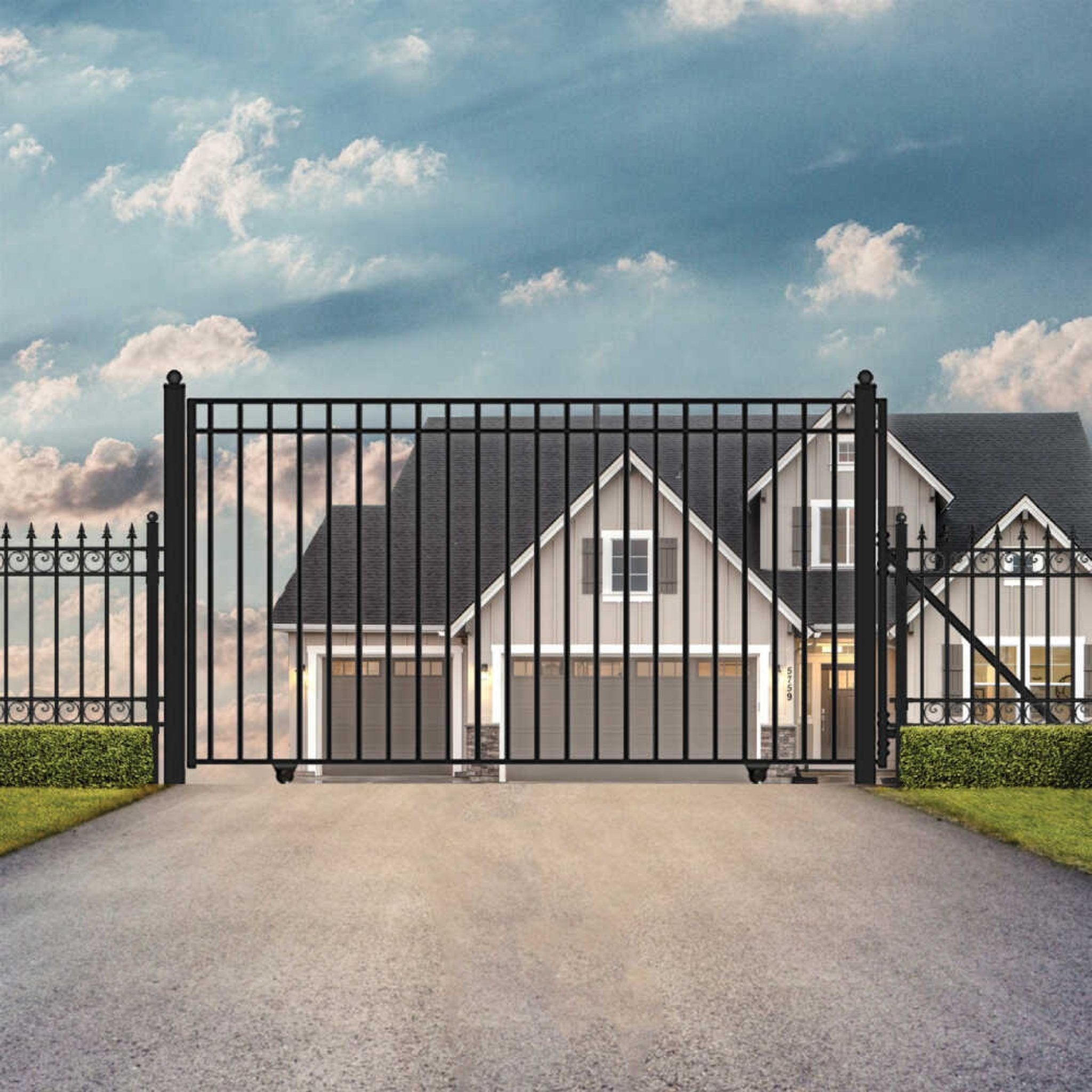 [12-30FT] Heavy-Duty Madrid-Style Premium Steel Sliding Driveway Gate (SAK23857) – SAKSBY WHOLESALE, view 3