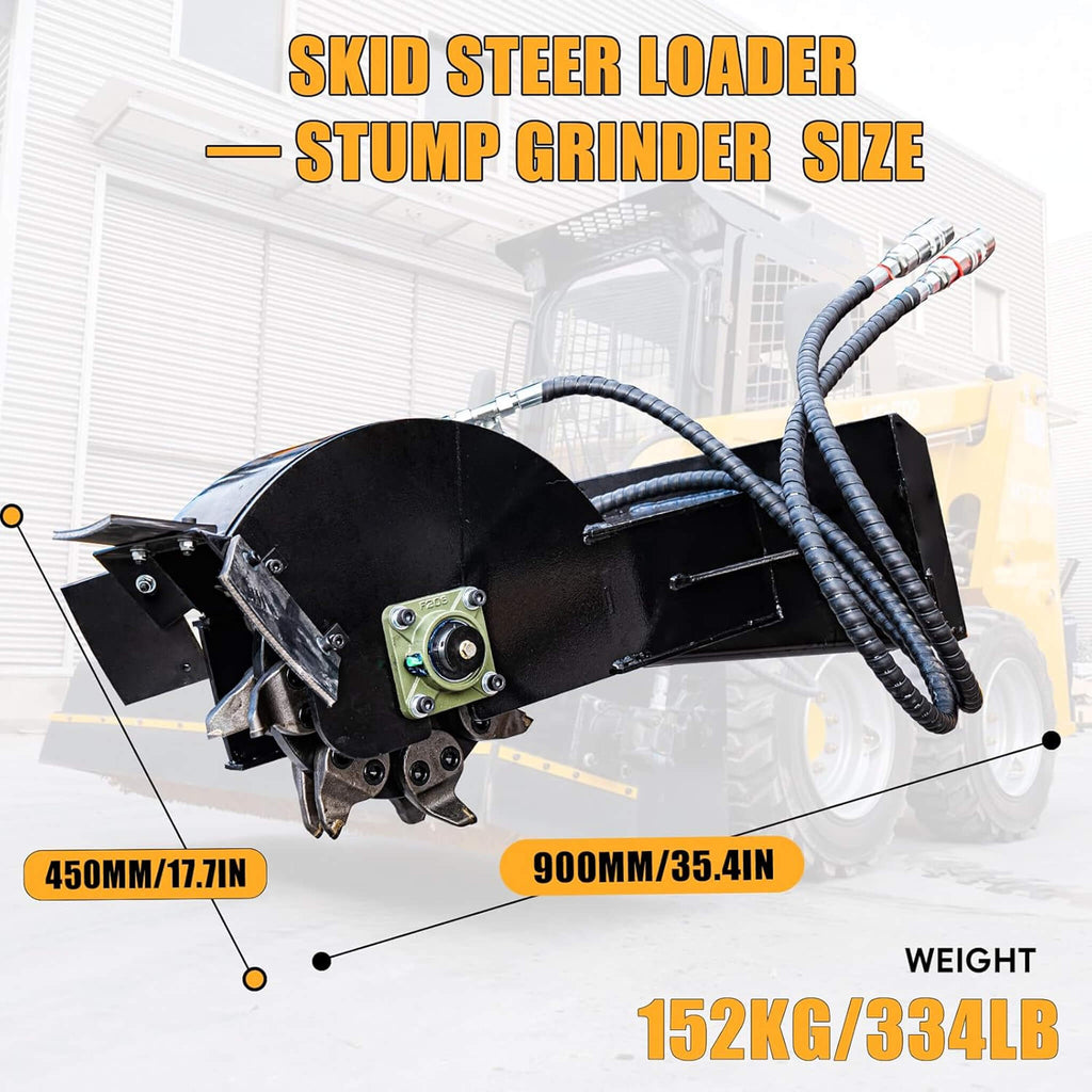 Heavy-Duty Mini Skid Steer Stump Grinder Attachment With Carbide Steel Teeth (SAK57481) – SAKSBY WHOLESALE, view 10