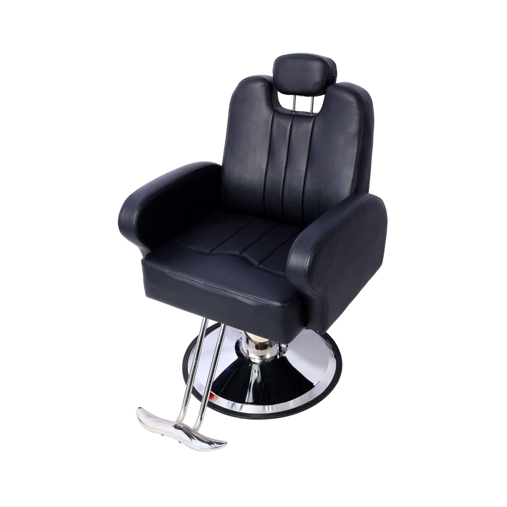 Heavy-Duty Multifunctional PU Leather Reclining Hydraulic Barber Chair W/ Chrome Steel Base (SAK35719) – SAKSBY WHOLESALE, vi