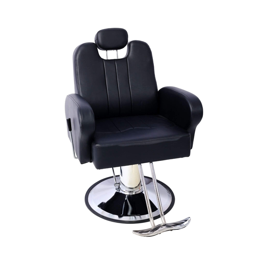 Heavy-Duty Multifunctional PU Leather Reclining Hydraulic Barber Chair W/ Chrome Steel Base (SAK35719) – SAKSBY WHOLESALE, vi
