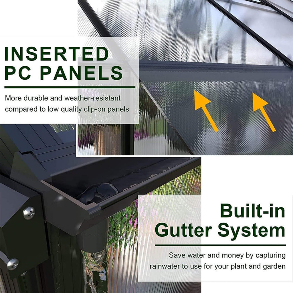 [10X12FT] Heavy-Duty Outdoor Walk-In Polycarbonate Patio Greenhouse With Sliding Doors & Vents (SAK92846) – SAKSBY WHOLESALE,