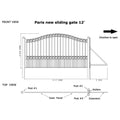 [12-18FT] Heavy-Duty Paris-Style Premium Steel Sliding Driveway Gate (SAK14850) – SAKSBY WHOLESALE, view 14