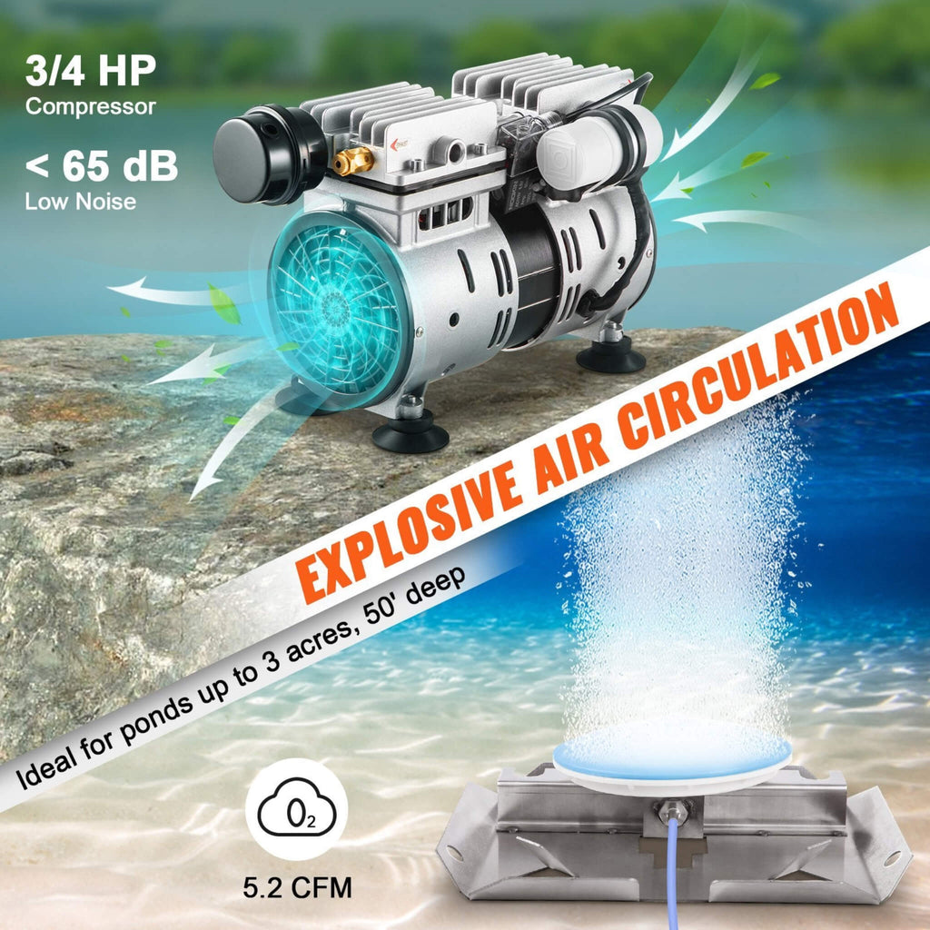 Heavy-Duty Pond Aerator Kit With Compressor, Diffusers And Weighted Tubing (SAK08795) – SAKSBY WHOLESALE, view 6
