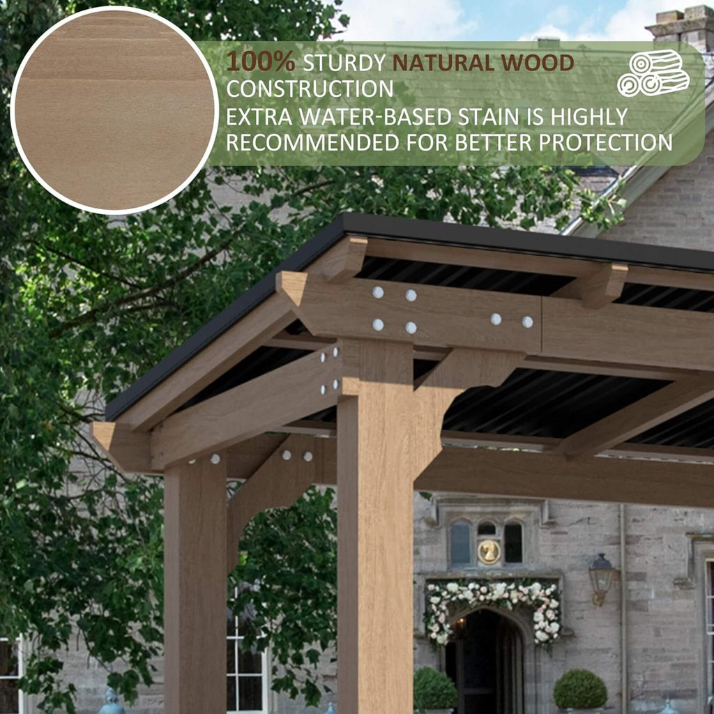 Alora Heavy-Duty Premium Wooden Grill Gazebo With Sloped Metal Roof (SAK61583) – SAKSBY WHOLESALE, view 4