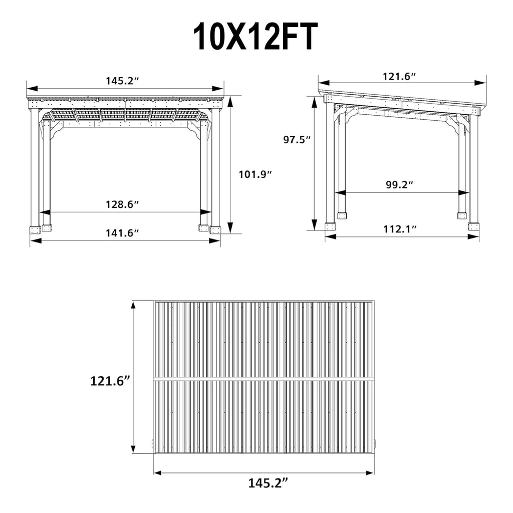Alora Heavy-Duty Premium Wooden Grill Gazebo With Sloped Metal Roof (SAK61583) – SAKSBY WHOLESALE, view 16