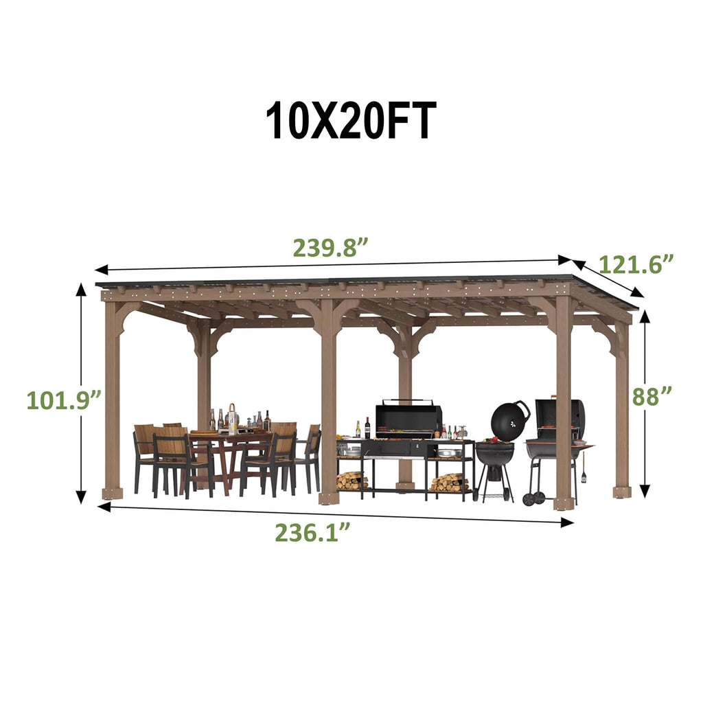 Alora Heavy-Duty Premium Wooden Grill Gazebo With Sloped Metal Roof (SAK61583) – SAKSBY WHOLESALE, view 18
