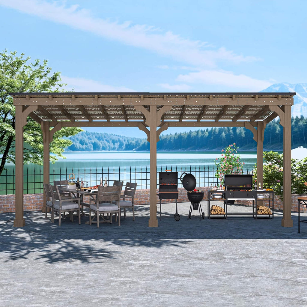 Alora Heavy-Duty Premium Wooden Grill Gazebo With Sloped Metal Roof (SAK61583) – SAKSBY WHOLESALE, view 17