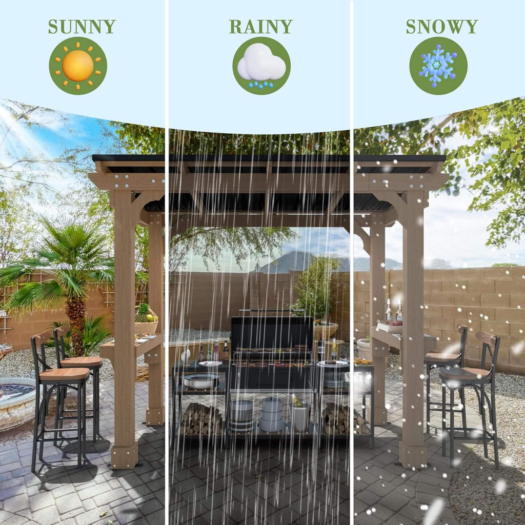 Alora Heavy-Duty Premium Wooden Grill Gazebo With Sloped Metal Roof (SAK61583) – SAKSBY WHOLESALE, view 5