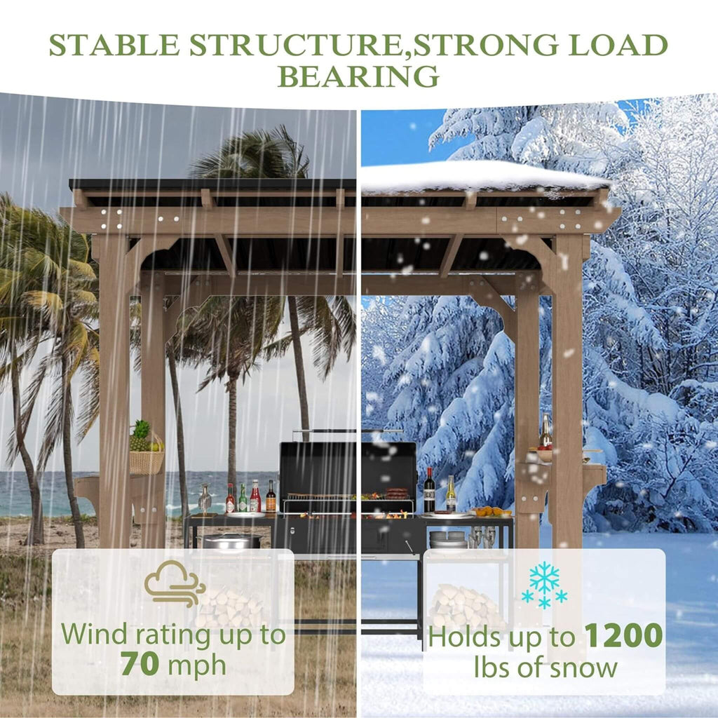 Alora Heavy-Duty Premium Wooden Grill Gazebo With Sloped Metal Roof (SAK61583) – SAKSBY WHOLESALE, view 9