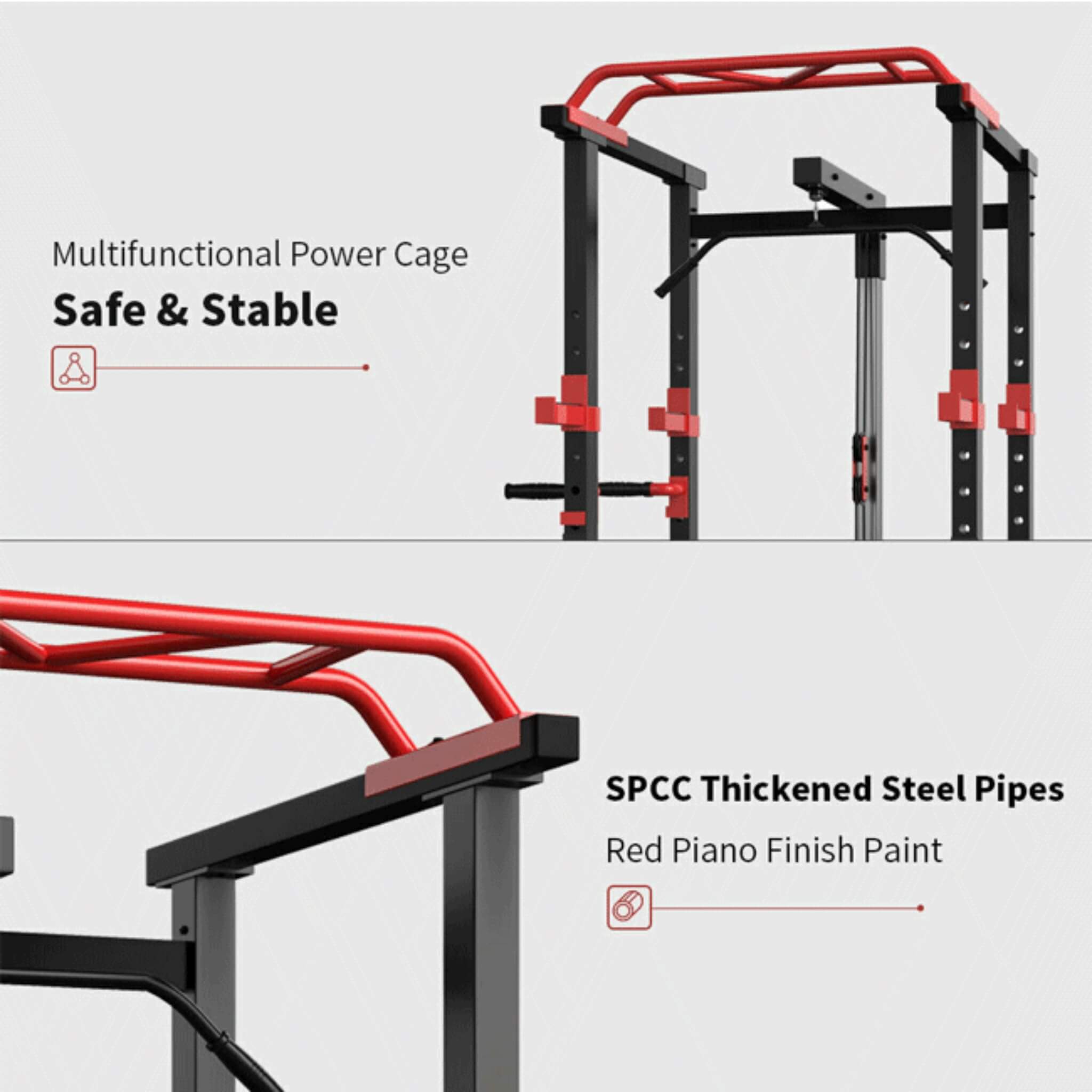 Rovix Heavy-Duty 1000LBS Professional Multi-Function Adjustable Power Cage Rack (SAK98149) – SAKSBY WHOLESALE, view 7