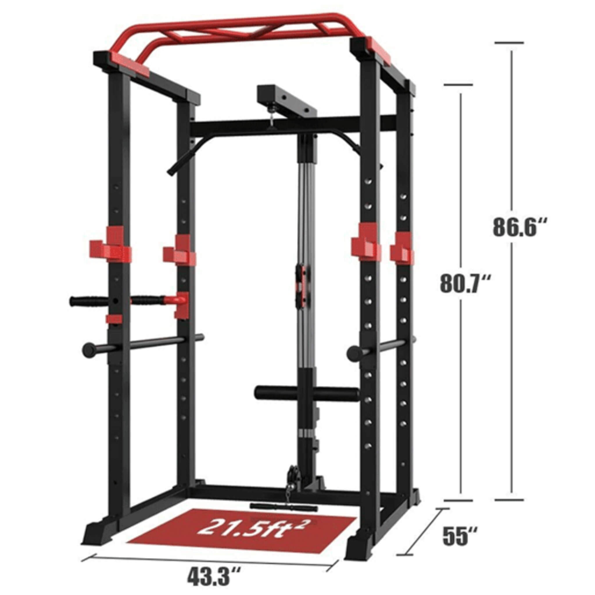 Rovix Heavy-Duty 1000LBS Professional Multi-Function Adjustable Power Cage Rack (SAK98149) – SAKSBY WHOLESALE, view 4