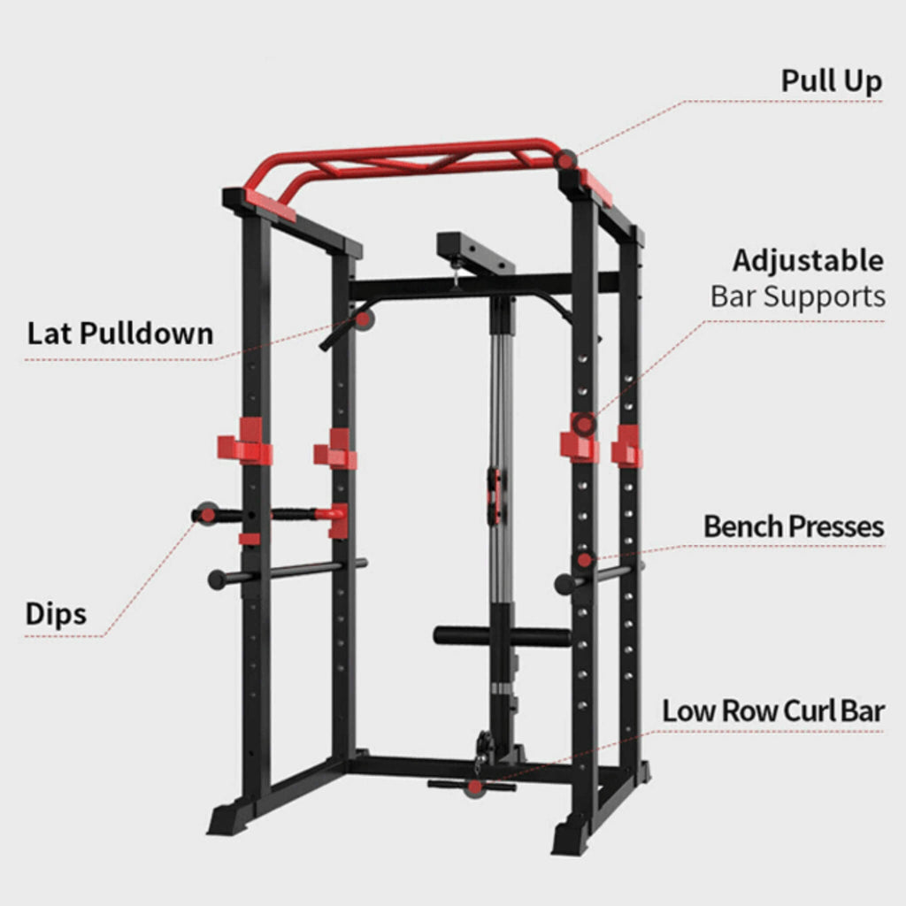 Rovix Heavy-Duty 1000LBS Professional Multi-Function Adjustable Power Cage Rack (SAK98149) – SAKSBY WHOLESALE, view 3