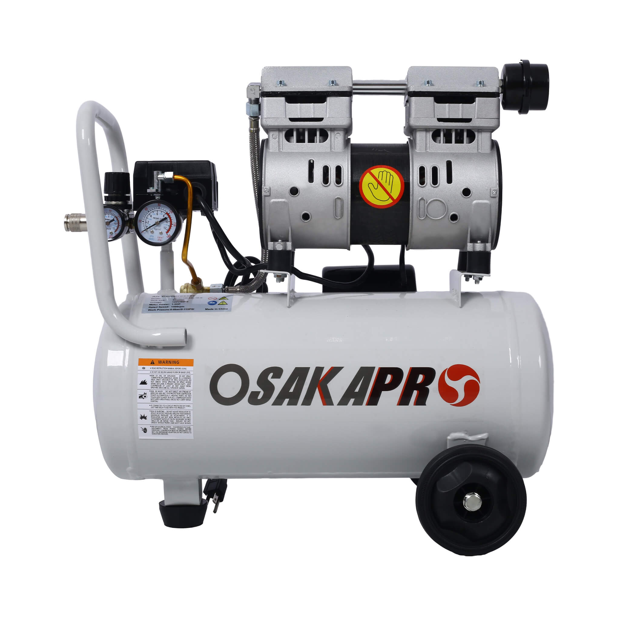 Heavy Duty 1.5/2.5HP Silent Oil-Free Portable Air Compressor With Wheels And Auto Drain (SAK53462) – SAKSBY WHOLESALE