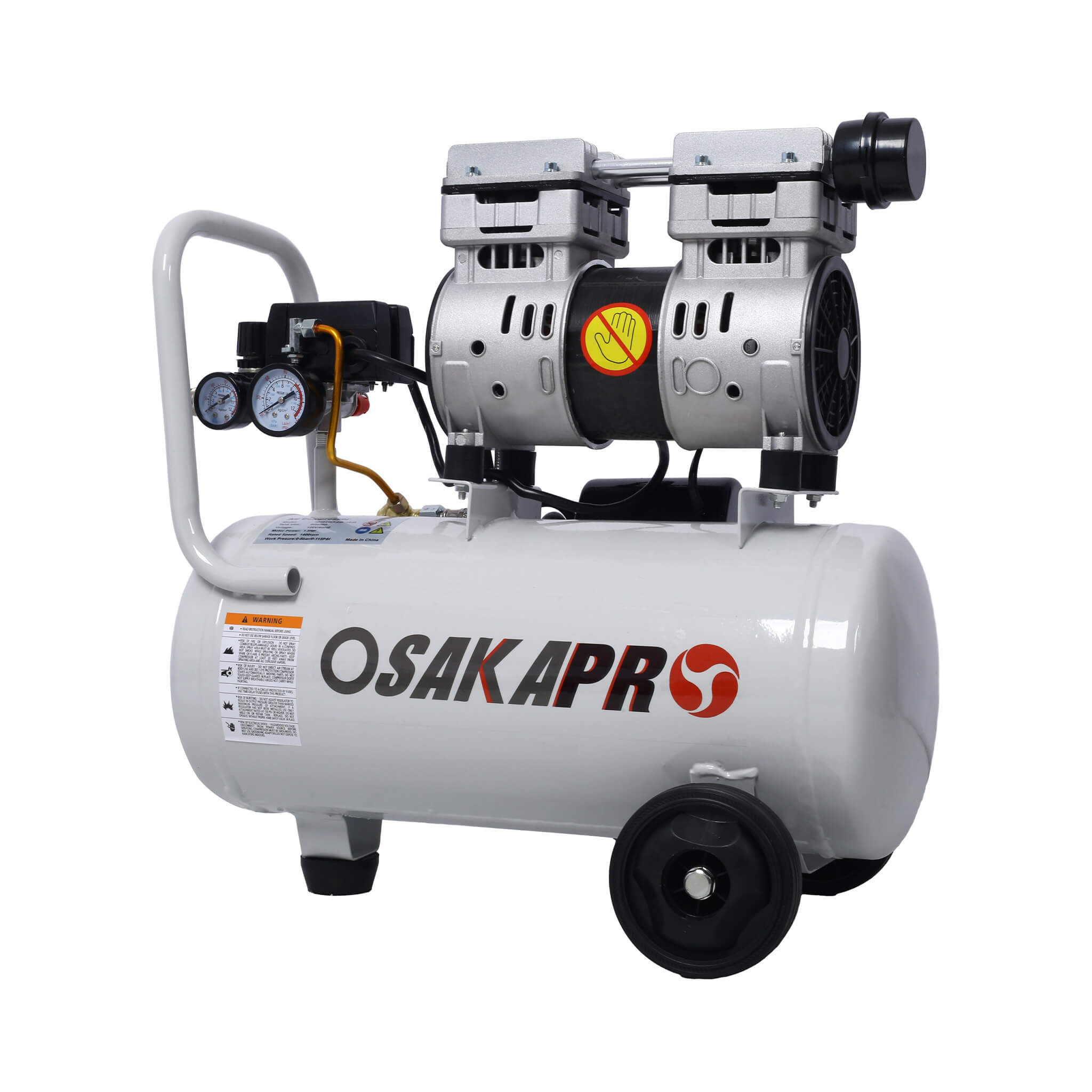 Heavy Duty 1.5/2.5HP Silent Oil-Free Portable Air Compressor With Wheels And Auto Drain (SAK53462) – SAKSBY WHOLESALE, view 8