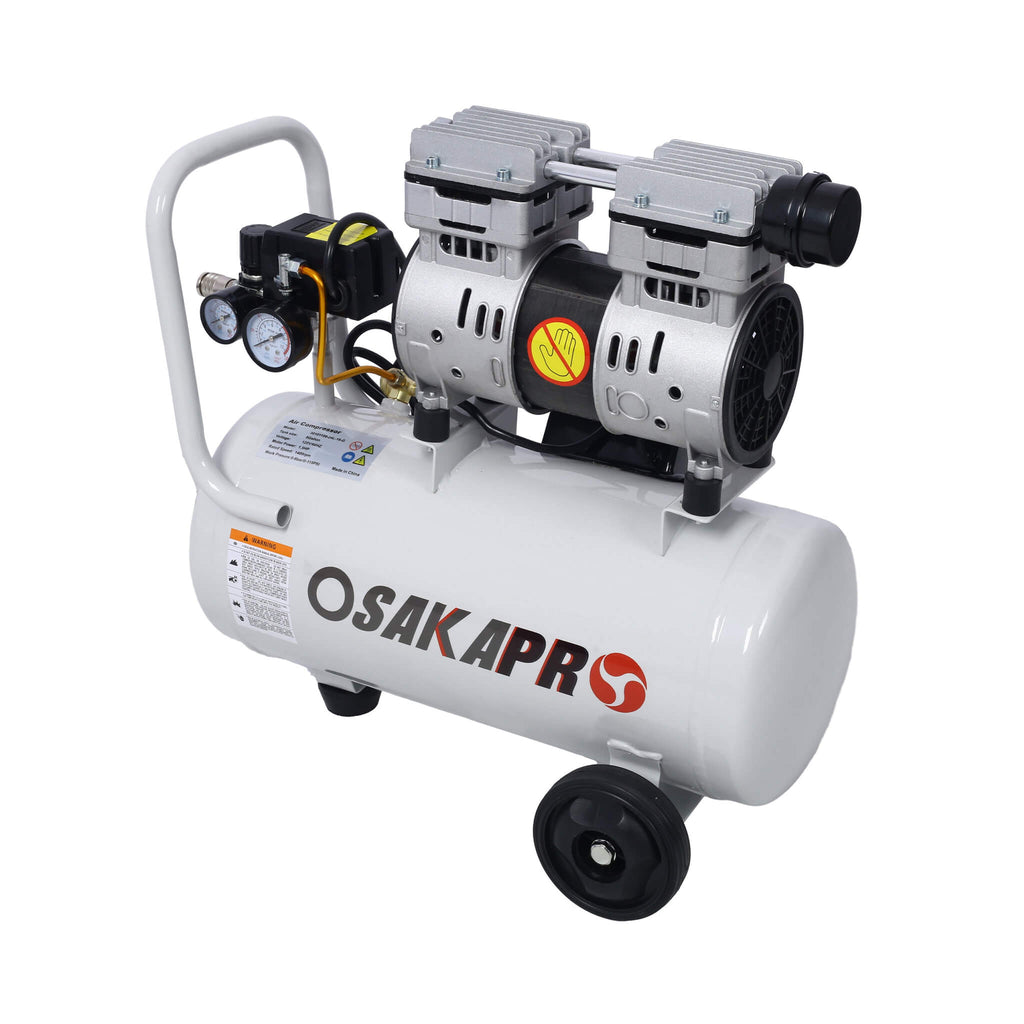 Heavy Duty 1.5/2.5HP Silent Oil-Free Portable Air Compressor With Wheels And Auto Drain (SAK53462) – SAKSBY WHOLESALE, view 1