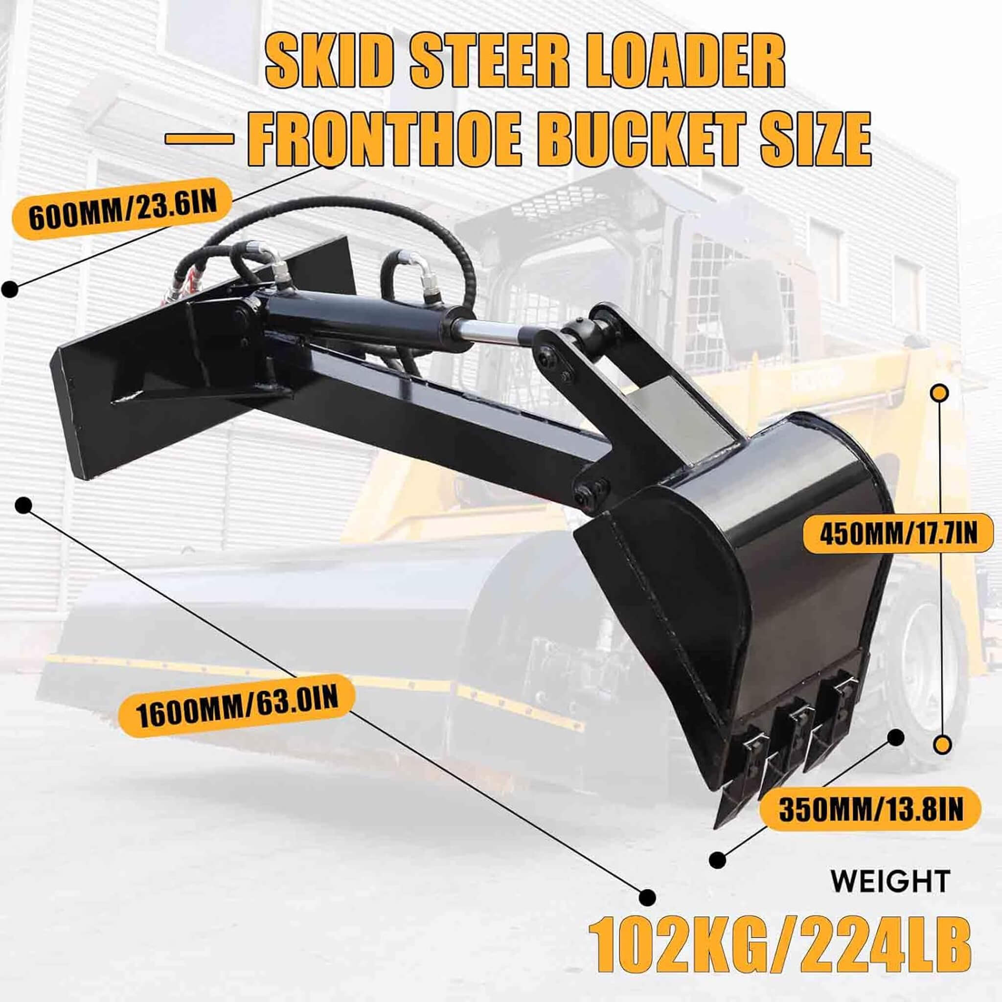 Heavy-Duty Skid Steer Fronthoe Attachment With 12-Inch Bucket (SAK95724) – SAKSBY WHOLESALE, view 5