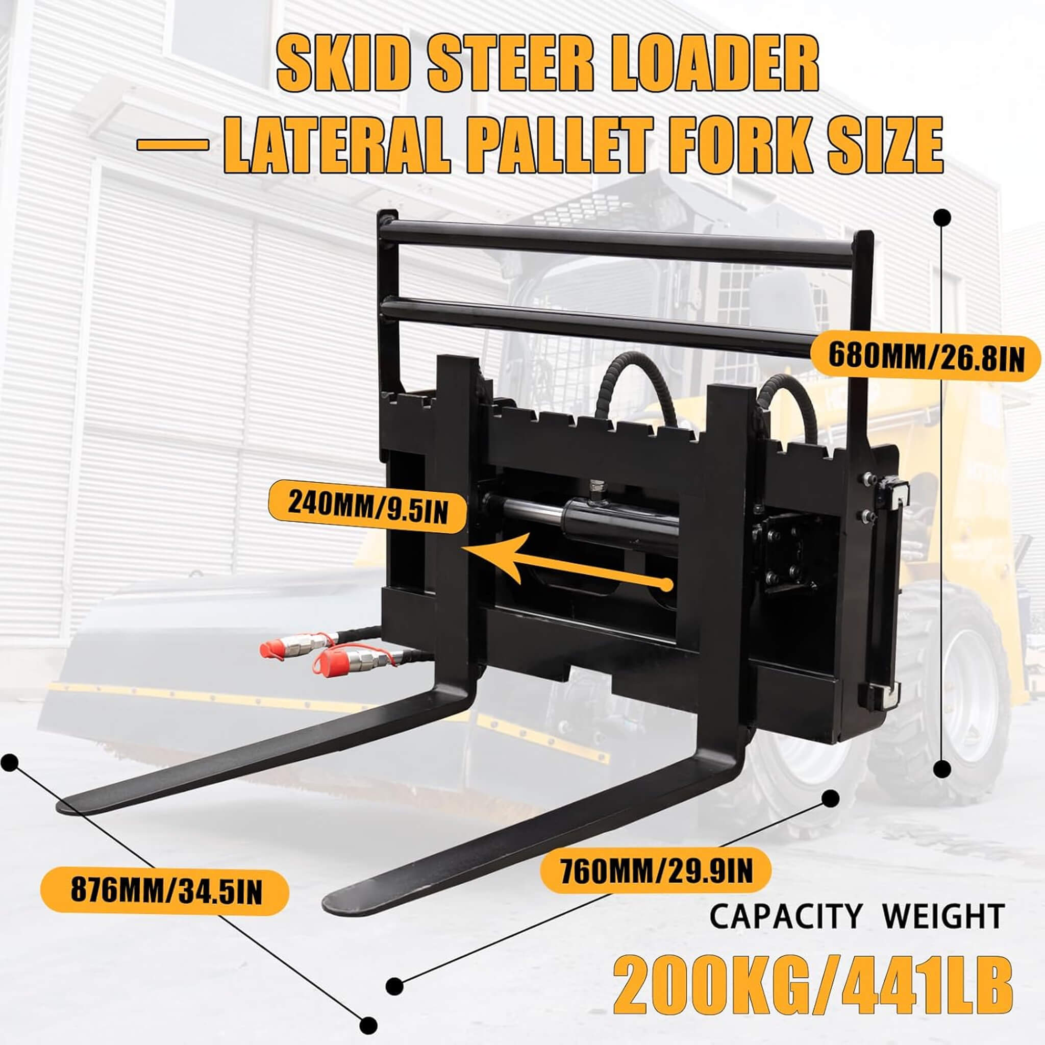 Heavy-Duty Skid Steer Pallet Fork Attachment With Lateral Shift (SAK29135) – SAKSBY WHOLESALE, view 6
