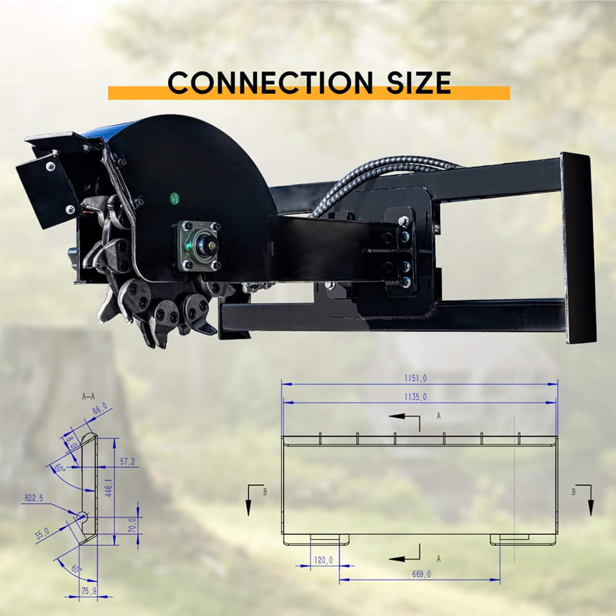 Heavy-Duty Skid Steer Stump Grinder Attachment With High-Speed Cutting Wheel (SAK52096) – SAKSBY WHOLESALE, view 6