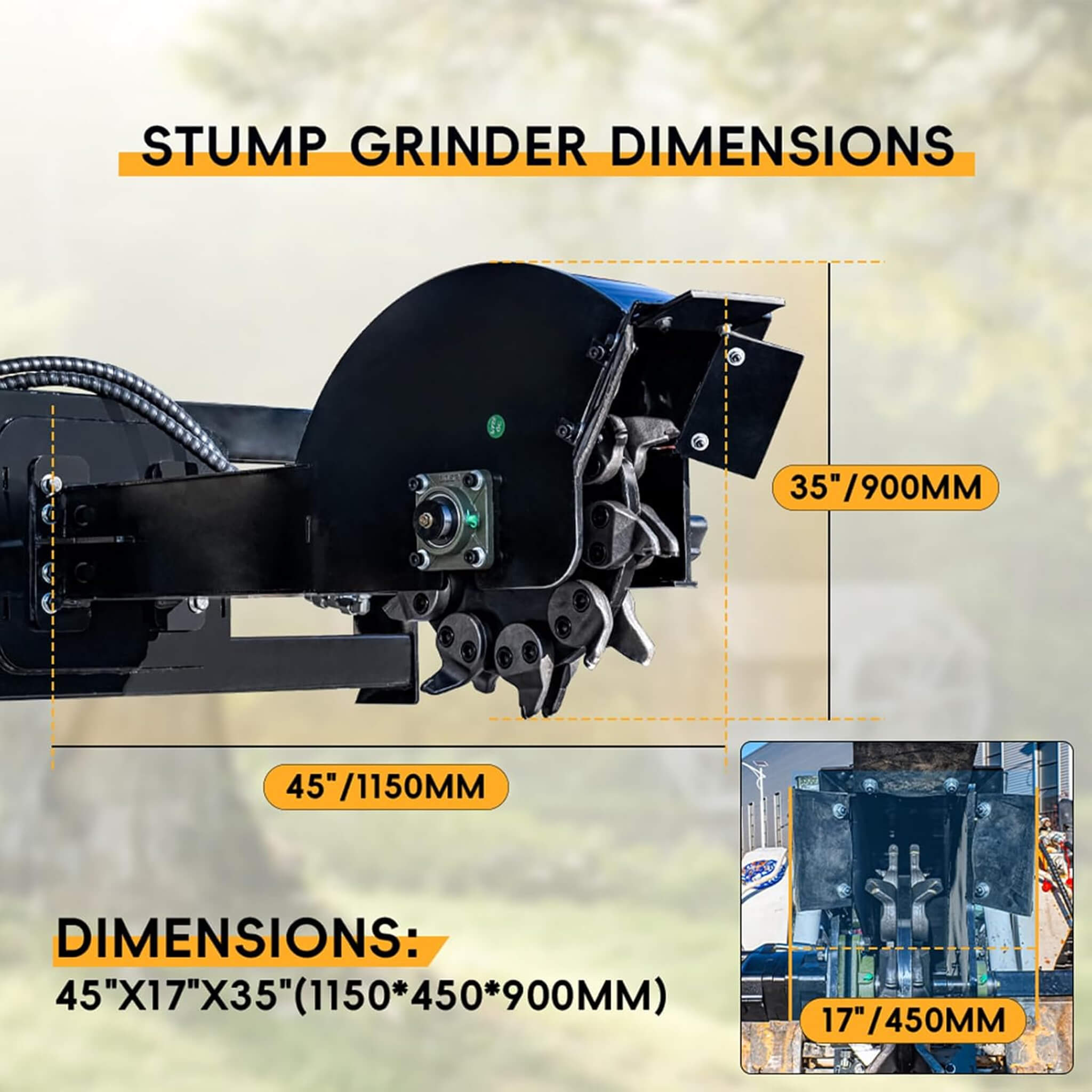 Heavy-Duty Skid Steer Stump Grinder Attachment With High-Speed Cutting Wheel (SAK52096) – SAKSBY WHOLESALE, view 7