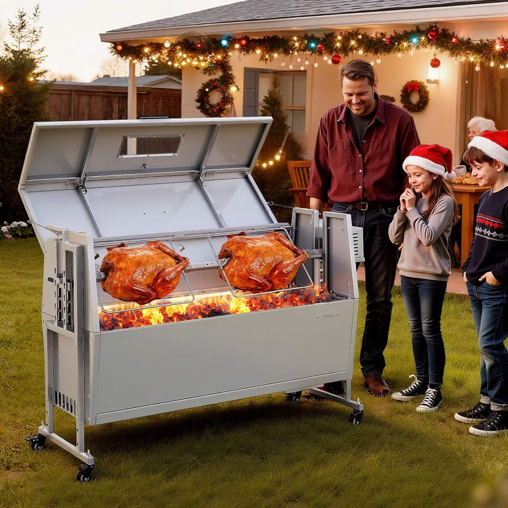 Heavy-Duty Spit Roaster Rotisserie BBQ Grill For Pig, Lamb And Chicken (SAK59286) – SAKSBY WHOLESALE, view 9