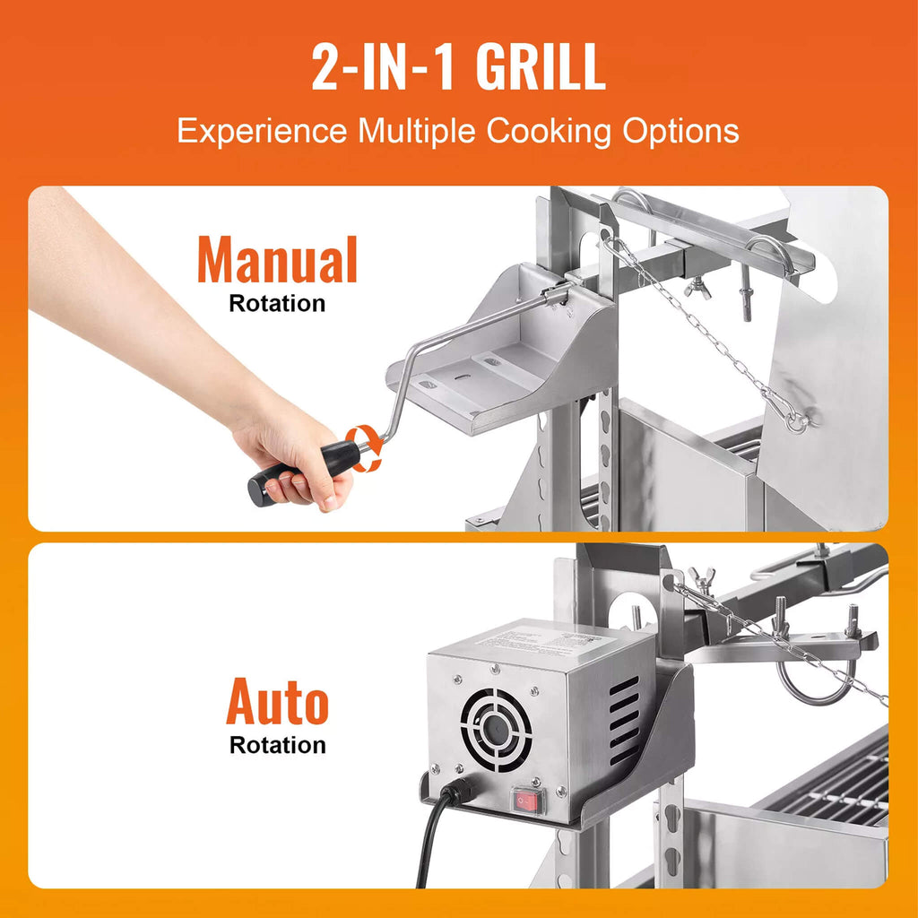 Heavy-Duty Spit Roaster Rotisserie BBQ Grill For Pig, Lamb And Chicken (SAK59286) – SAKSBY WHOLESALE, view 6