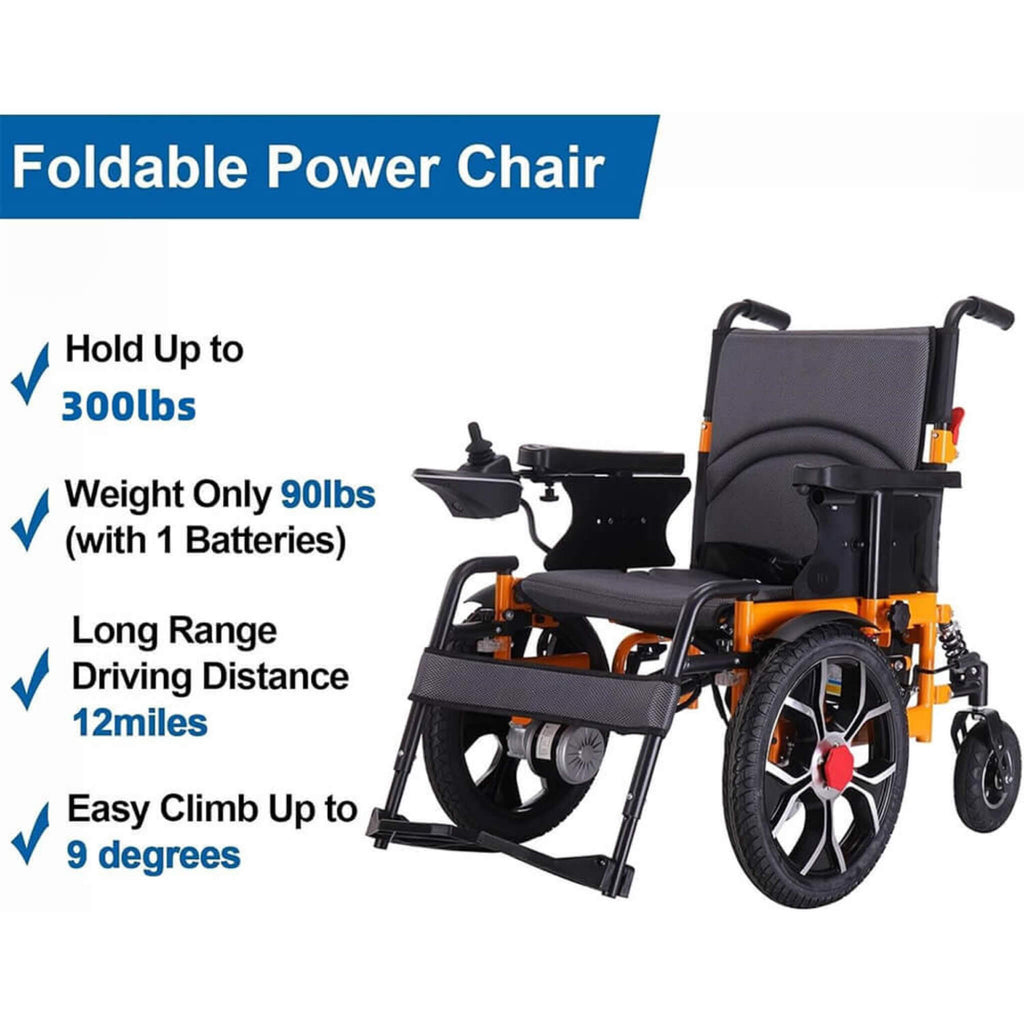 Motivo Heavy-Duty Ultralight All-Terrain Electric Airplane-Approved Foldable Wheelchair, 300LBS (SAK63147) – SAKSBY WHOLESALE