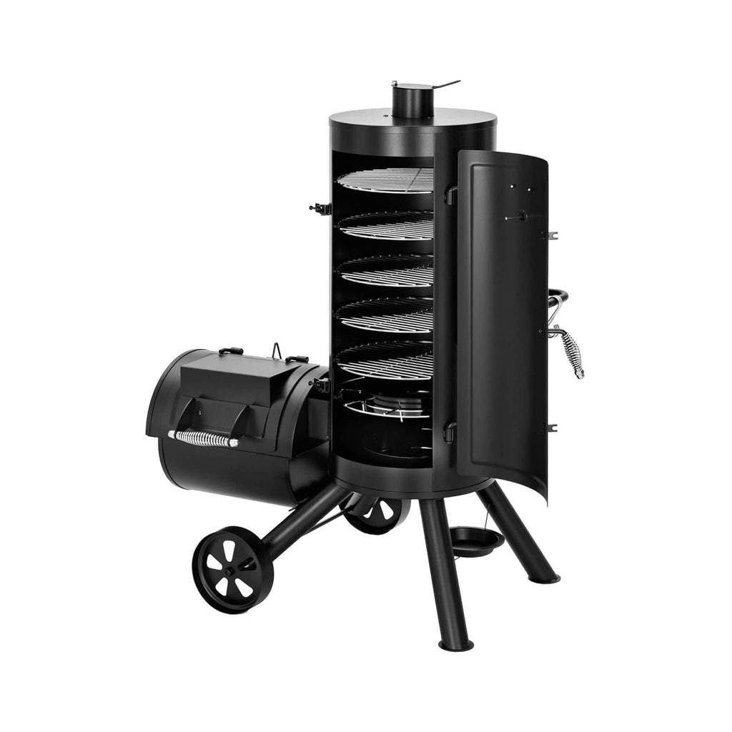 Heavy-Duty Vertical Extra-Large Charcoal Offset BBQ Smoker Grill Combo (SAK80247) – SAKSBY WHOLESALE, view 3
