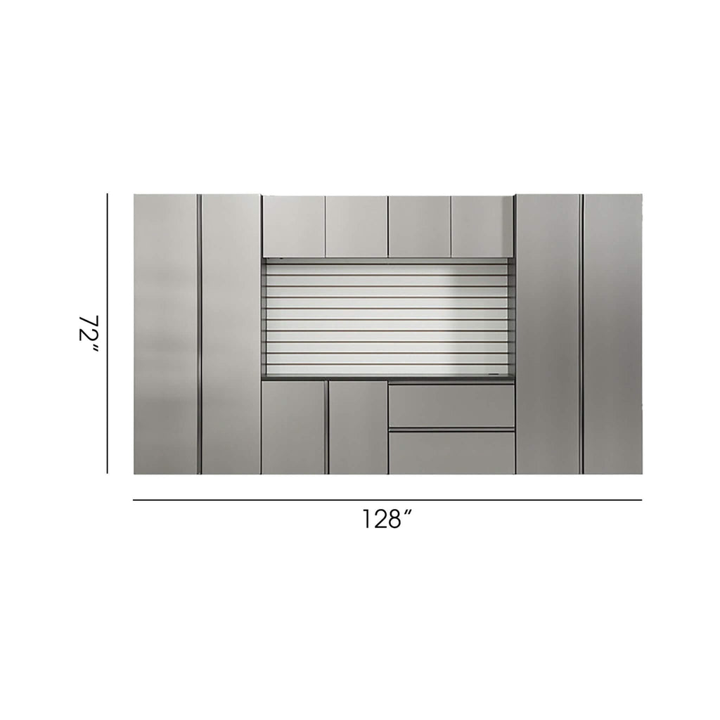 Alora Heavy-Duty Wall-Mounted Metallic Gray Garage Cabinet Set With Soft Closing Doors And Drawers (SAK24368) – SAKSBY WHOLES