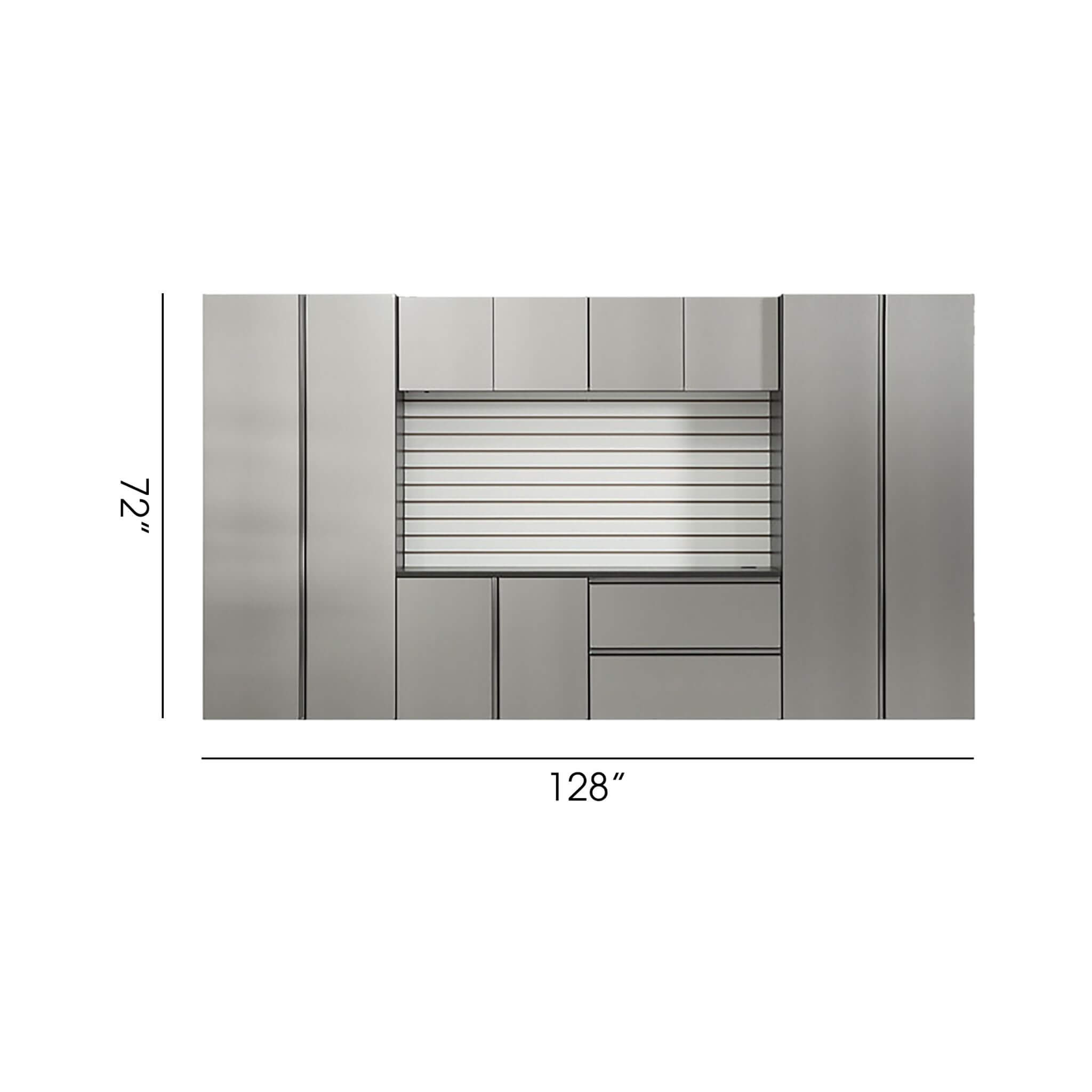 Alora Heavy-Duty Wall-Mounted Metallic Gray Garage Cabinet Set With Soft Closing Doors And Drawers (SAK24368) – SAKSBY WHOLES
