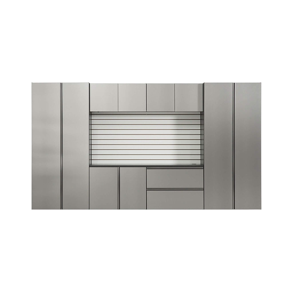Alora Heavy-Duty Wall-Mounted Metallic Gray Garage Cabinet Set With Soft Closing Doors And Drawers (SAK24368) – SAKSBY WHOLES