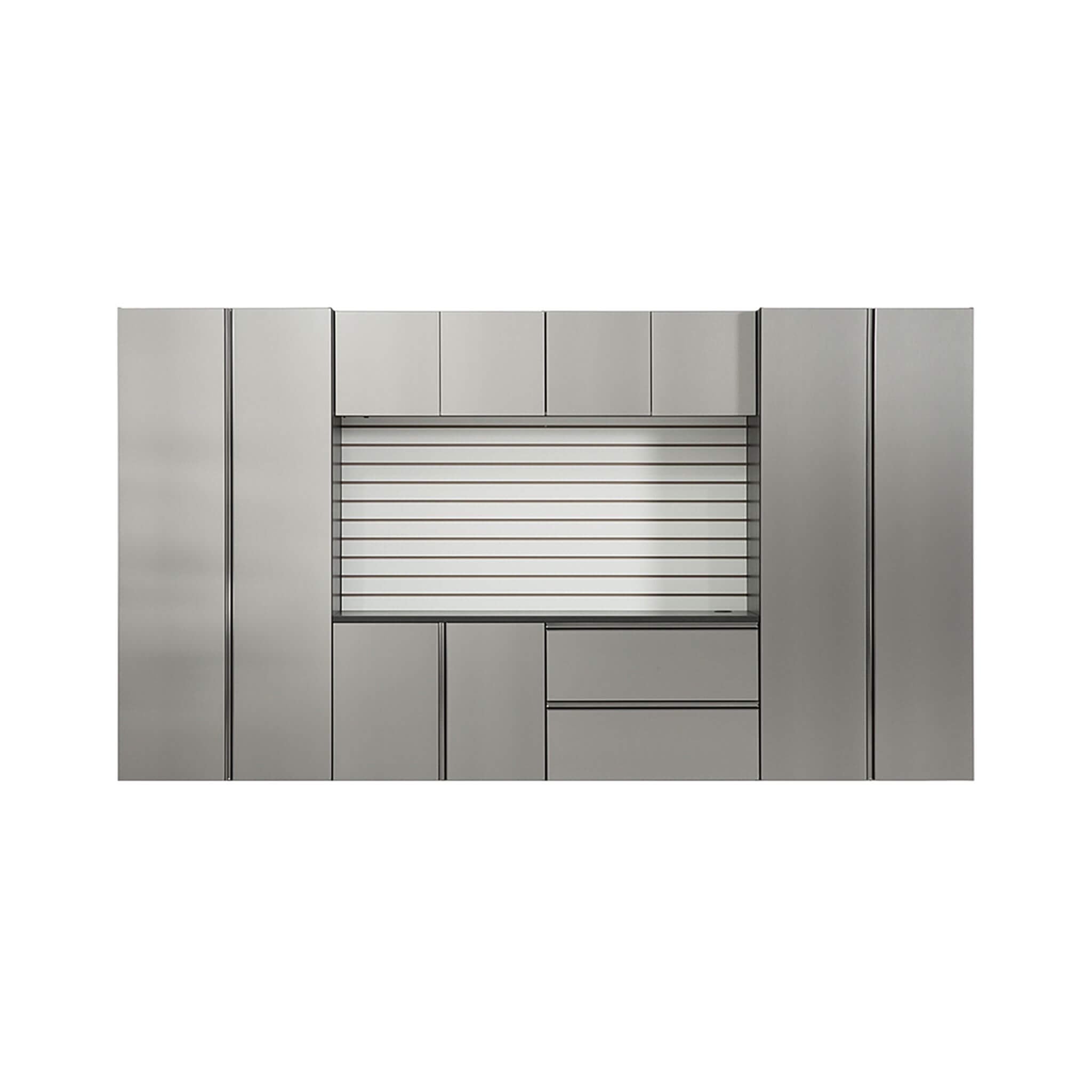 Alora Heavy-Duty Wall-Mounted Metallic Gray Garage Cabinet Set With Soft Closing Doors And Drawers (SAK24368) – SAKSBY WHOLES