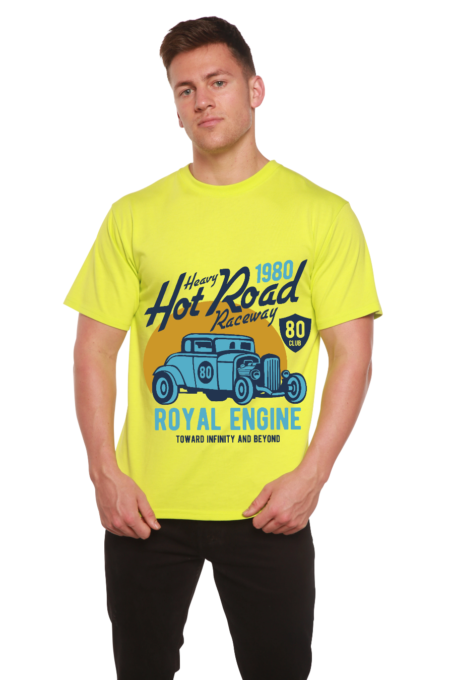Spun Bamboo Heavy Hot Road Men's Bamboo Viscose/Organic Cotton Short Sleeve Graphic T-Shirt — packaging