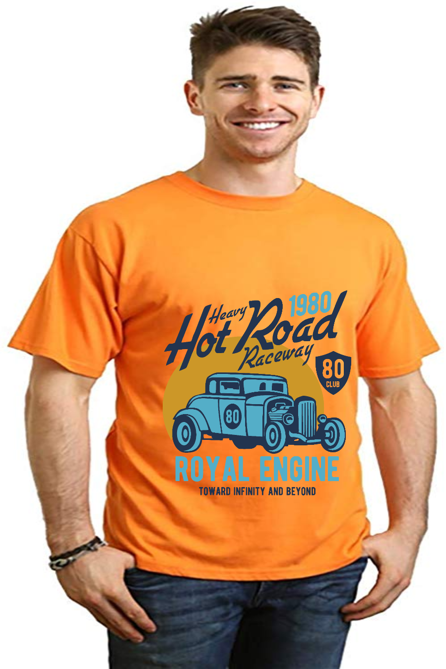 Spun Bamboo Heavy Hot Road Men's Bamboo Viscose/Organic Cotton Short Sleeve Graphic T-Shirt — comparison shot