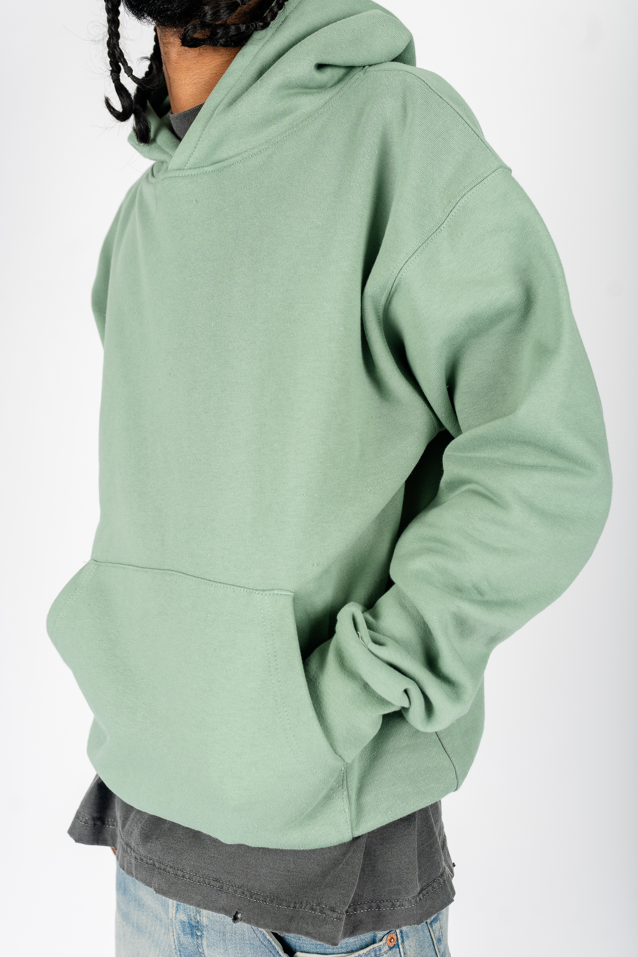 Superline Heavyweight Boyfriend Hoodie — detail close-up