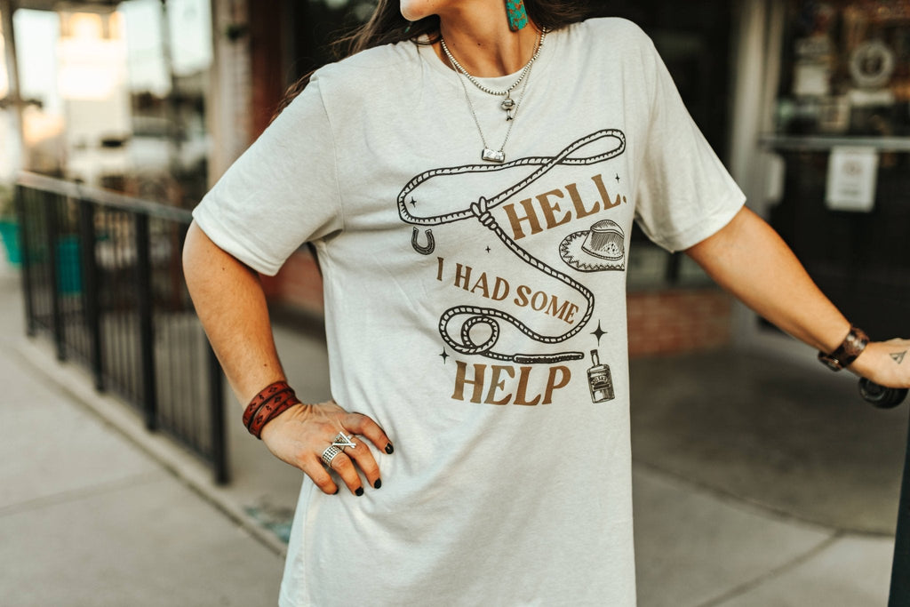 Wild Junkie Hell I Had Some Help Graphic Tee — Wild Junkie branding close-up
