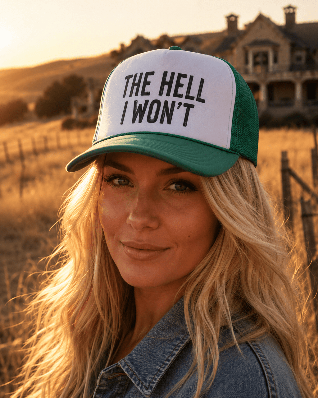 Wild Junkie Hell I Won't Trucker Hat — detail close-up