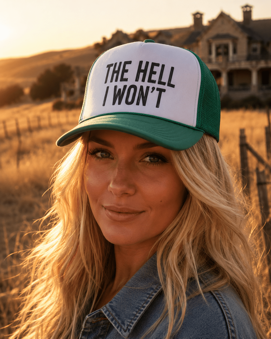 Wild Junkie Hell I Won't Trucker Hat — detail close-up