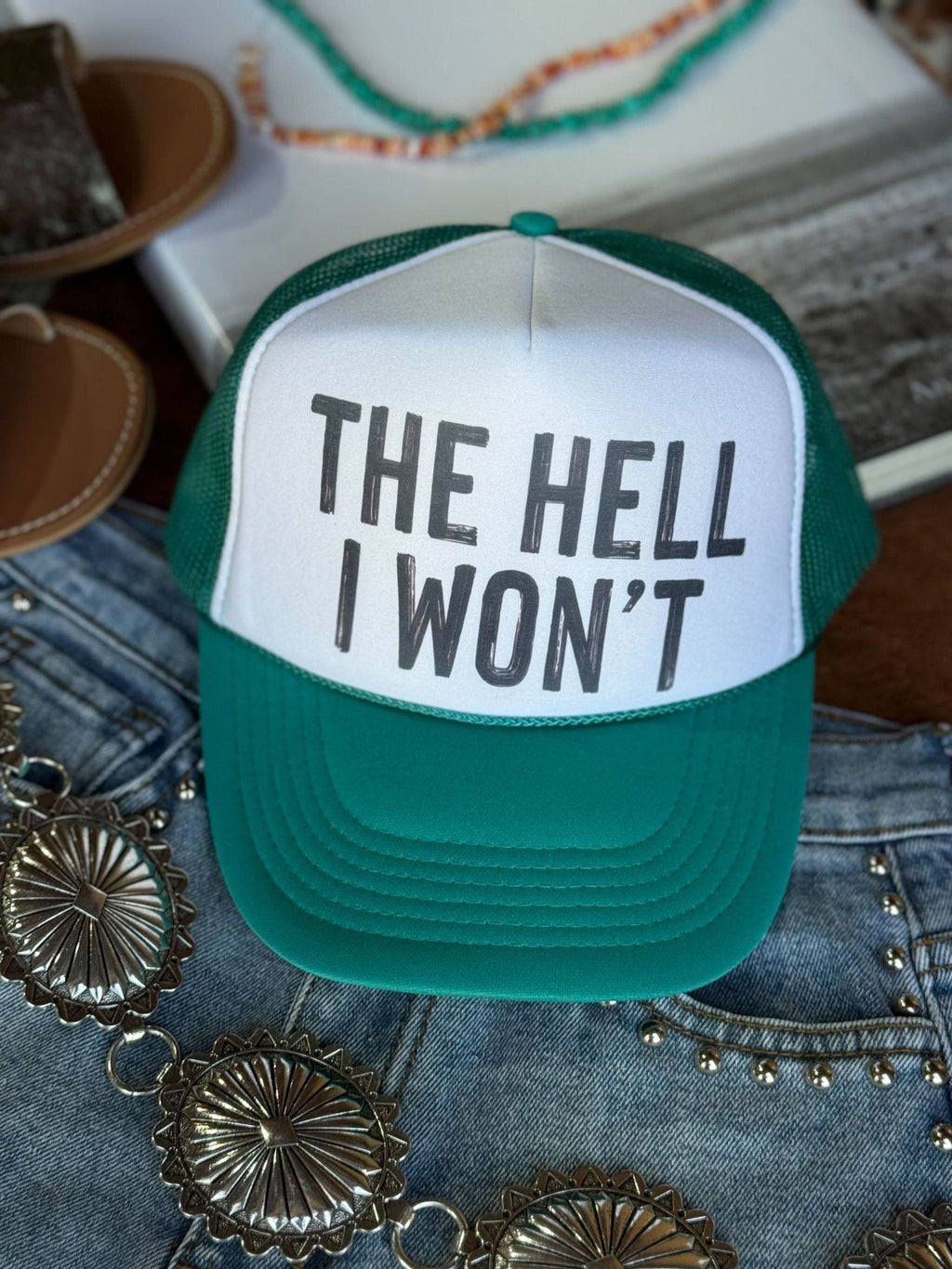 Wild Junkie Hell I Won't Trucker Hat — main product shot