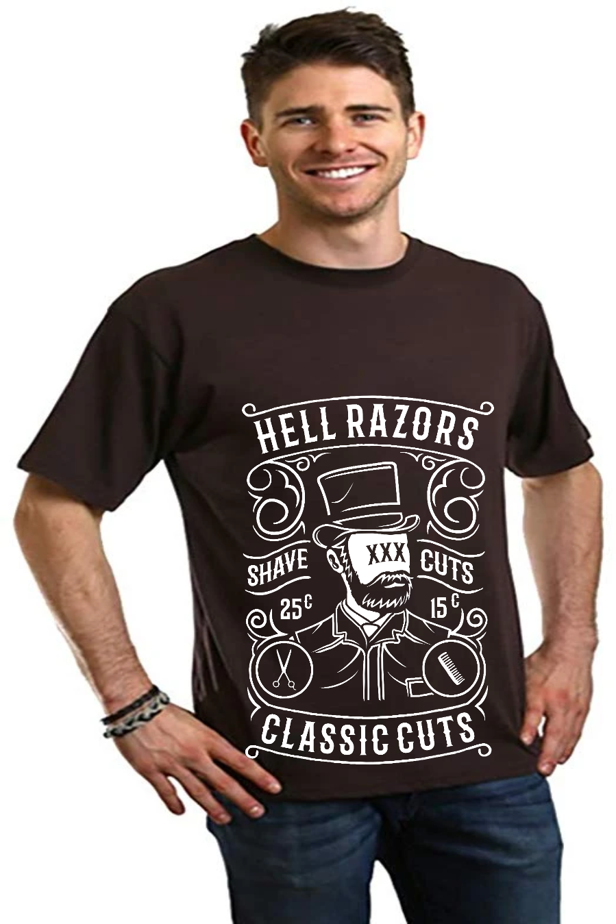Spun Bamboo Hell Razors Men's Bamboo Viscose/Organic Cotton Short Sleeve Graphic T-Shirt — lifestyle context