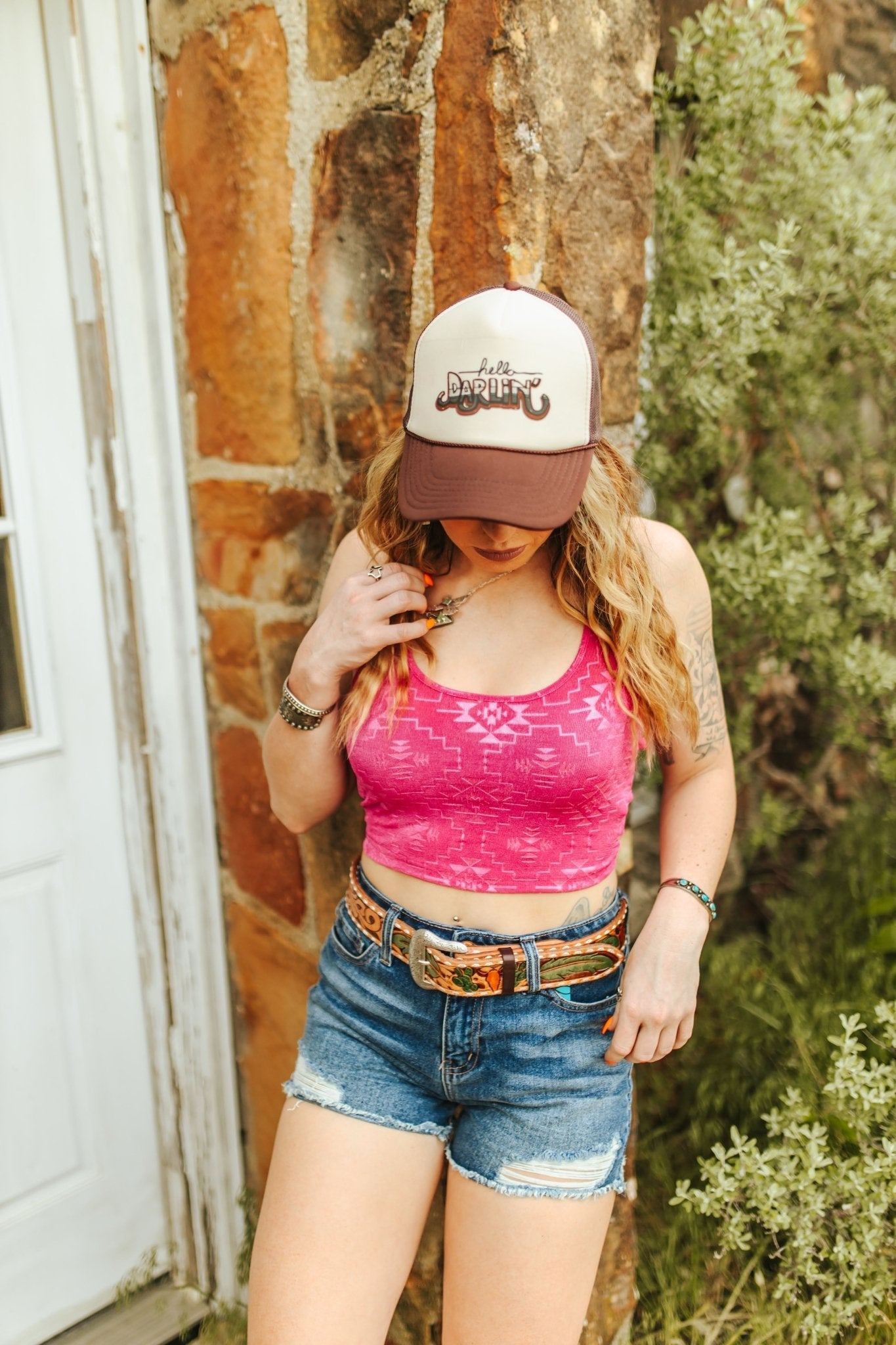 Wild Junkie Hello Darlin' Trucker Hat — side view