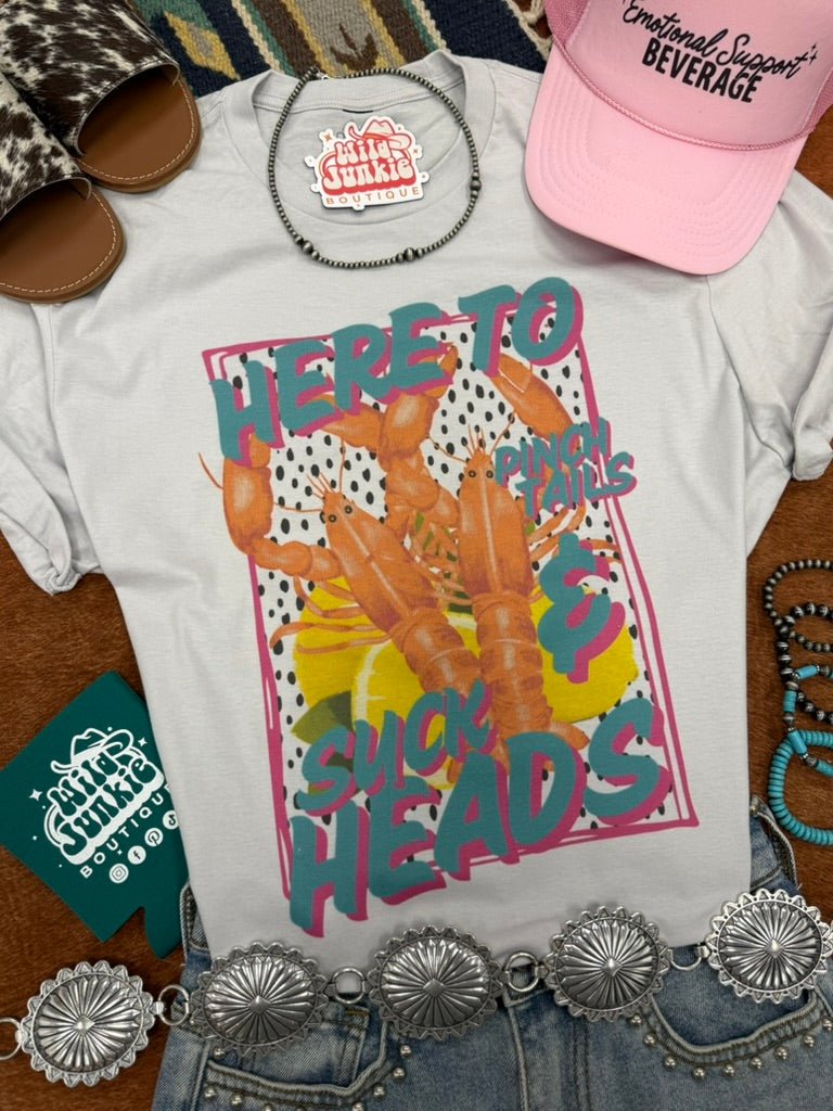 Wild Junkie Here To Pinch Tails And Suck Heads Graphic Tee — main product shot