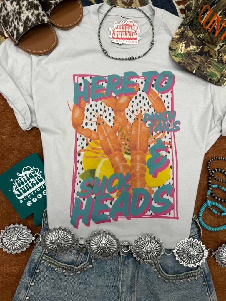 Wild Junkie Here To Pinch Tails And Suck Heads Graphic Tee — graphic tees category context