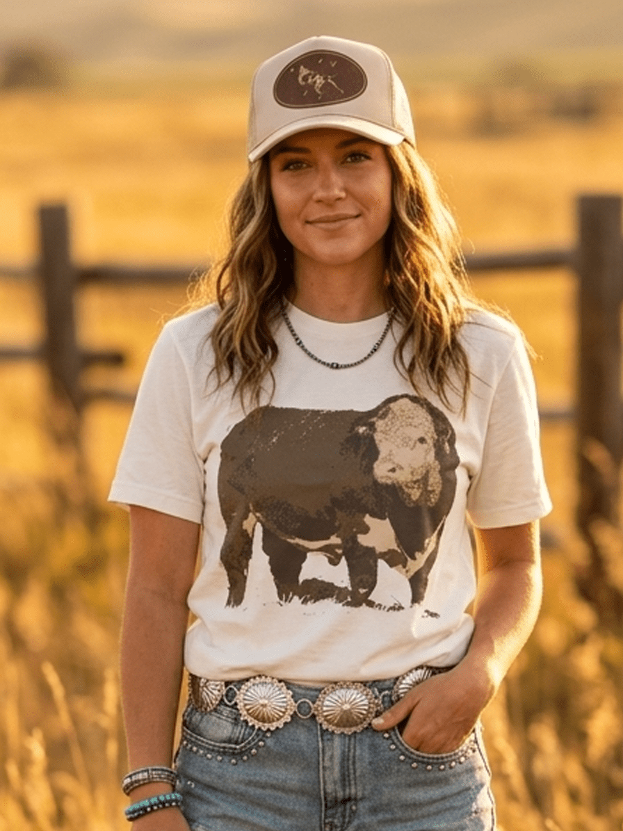 Wild Junkie Hereford Bull Graphic Tee — construction detail