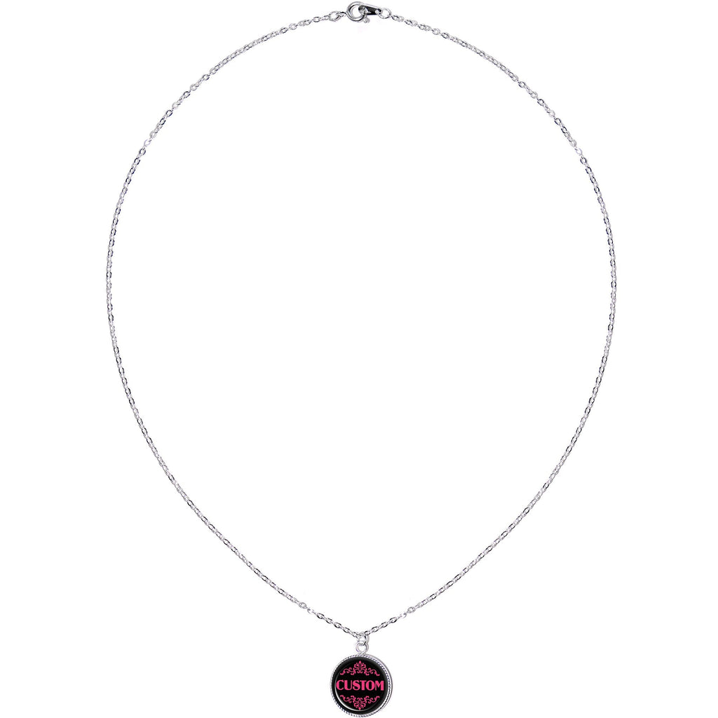BodyCandy Custom Pink Personalized Name Silver Plated Chain Necklace — Pink detail