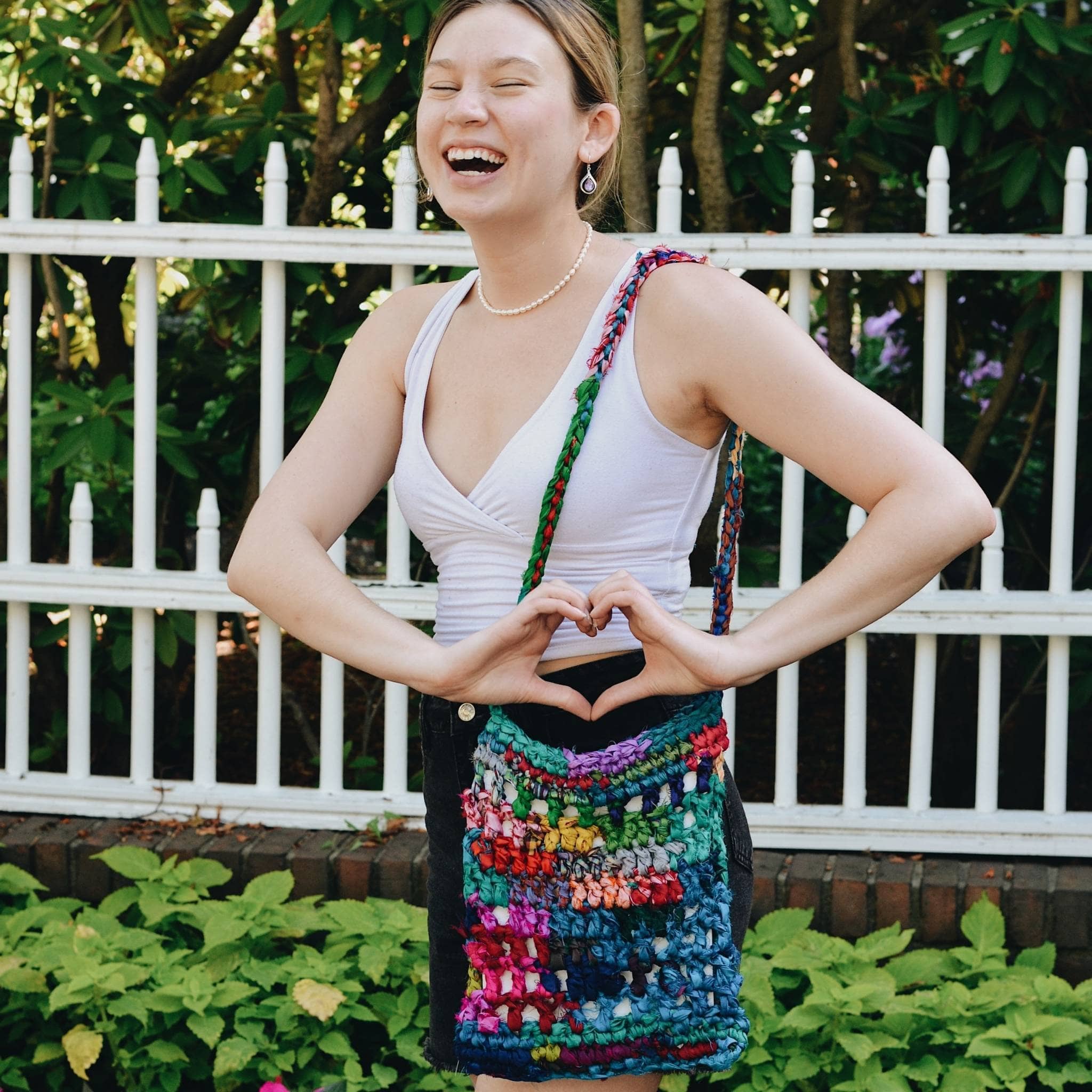 Darn Good Yarn Hidden Heart Bag Crochet Kit — construction detail