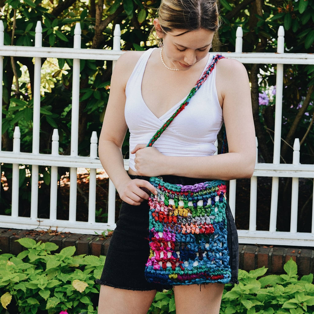 Darn Good Yarn Hidden Heart Bag Crochet Kit — Darn Good Yarn branding close-up