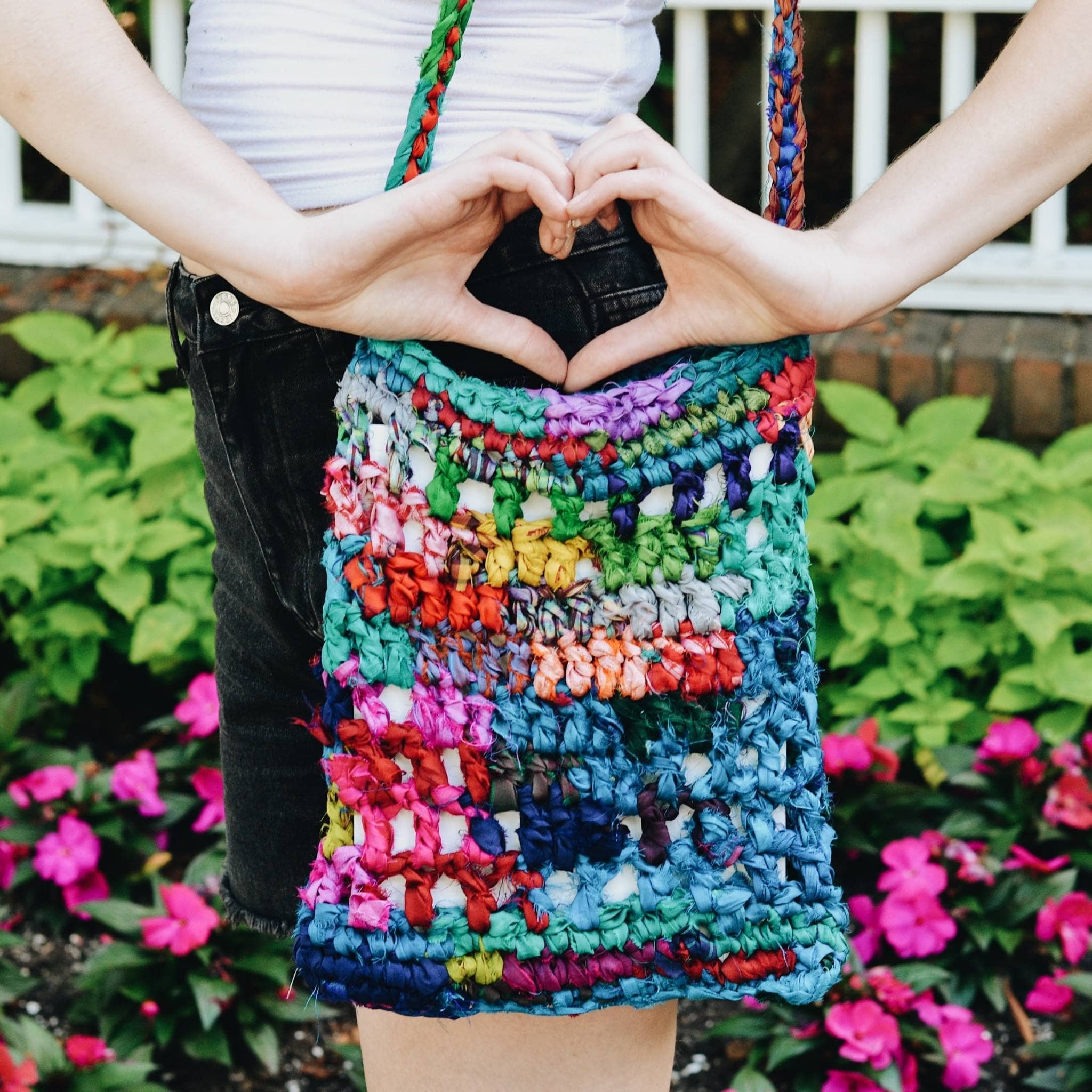 Darn Good Yarn Hidden Heart Bag Crochet Kit — main product shot