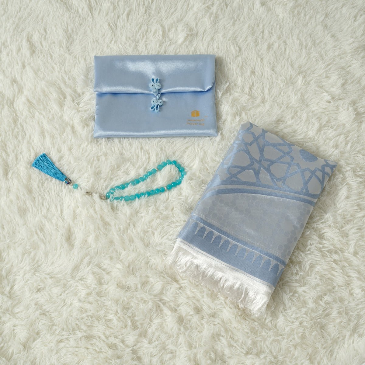 Mariam's Collection High-End Eco-Friendly New Luxury Prayer Mat and Tasbeeh Set(MR067) — detail shot 6