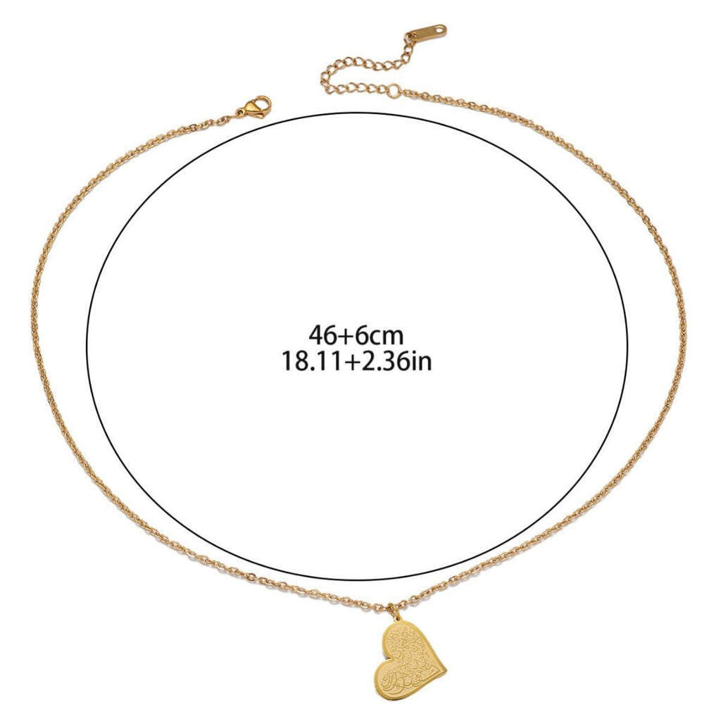 Mariam's Collection High-End Engraved Love Titanium Steel Necklace (MAC232)（WITH GIFT BOX） — Mariam's Collection branding close-up