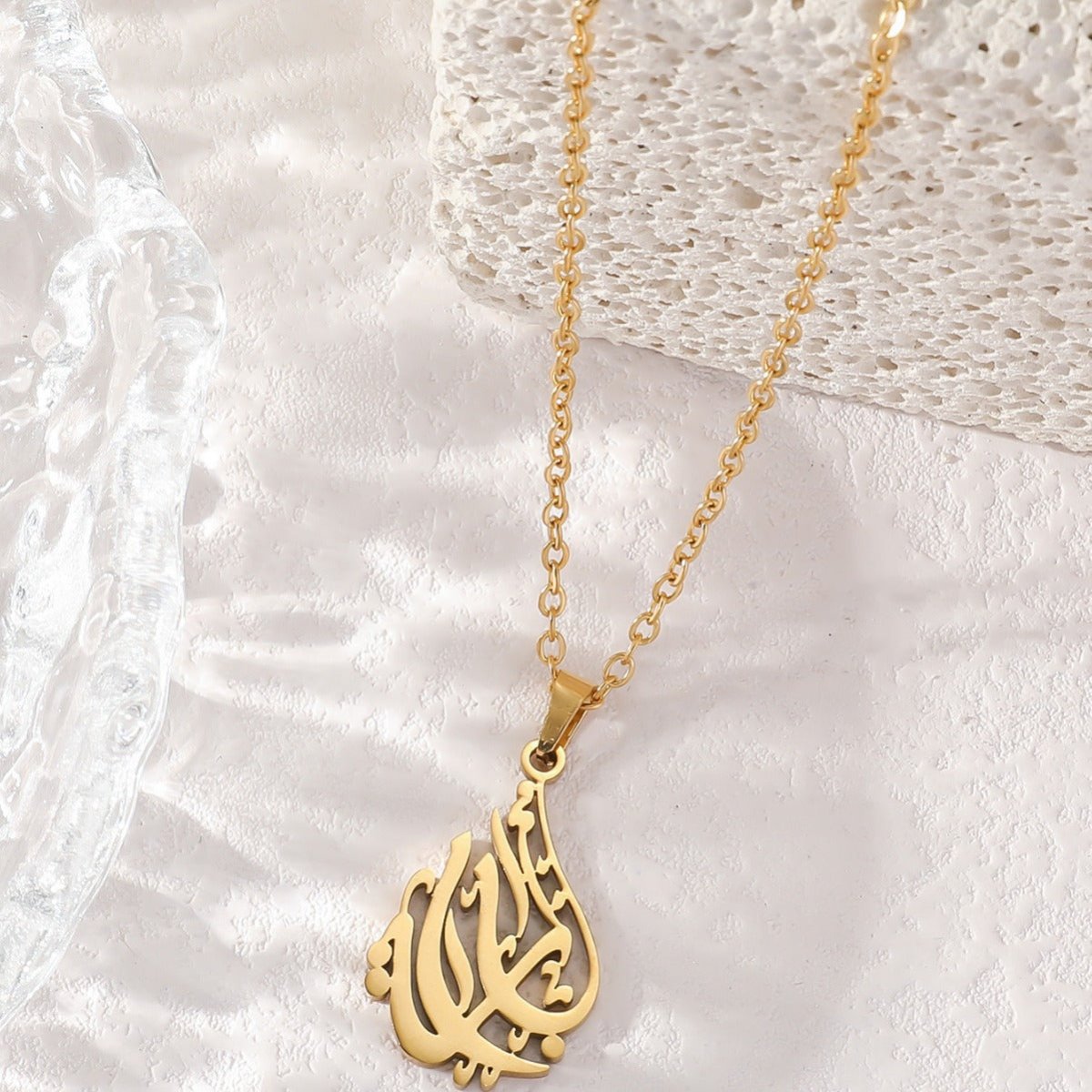 Mariam's Collection High-end Titanium Steel Clavicle Necklace(MAC226)(WITH GIFT BOX) — Mariam's Collection branding close-up